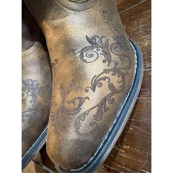 ROPER Womens Tall Stuff Embroidery Snip Toe Casual Boots Mid Calf - Picture 9 of 9